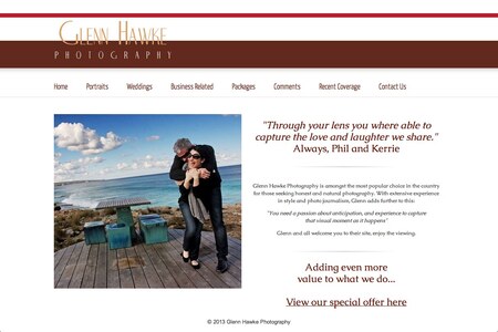 Glenn Hawke Photography Website upgrade